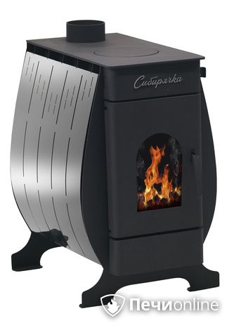 Отопительно-варочная печь НМК Сибирь СИБИРЯЧКА-6 кожух нерж. сталь дверца со стеклом в Самаре