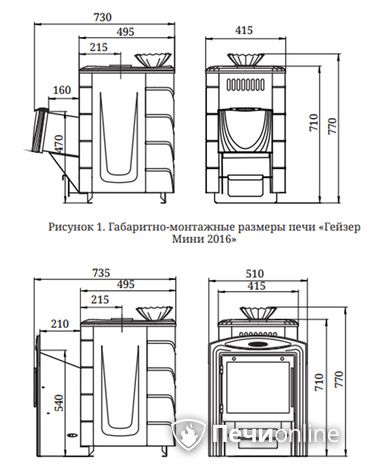 Дровяная банная печь TMF Гейзер Мини 2016 Carbon ДН КТК ЗК антрацит в Самаре