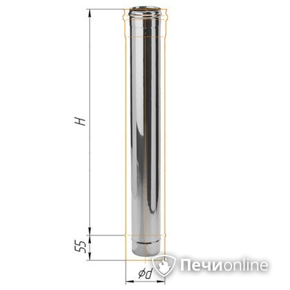 Дымоход Феррум Дымоход нержавейка 08 d-120 L=1м в Самаре